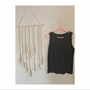 Talbots Black Lace Front Zippered Back Tank Top